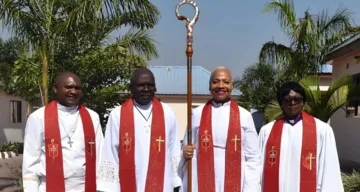 v.l.n.r.: Nelson Kalombo Ngoy, Antoine Kalema Tambwe, Tracy Smith Malone und Mujinga Kashala