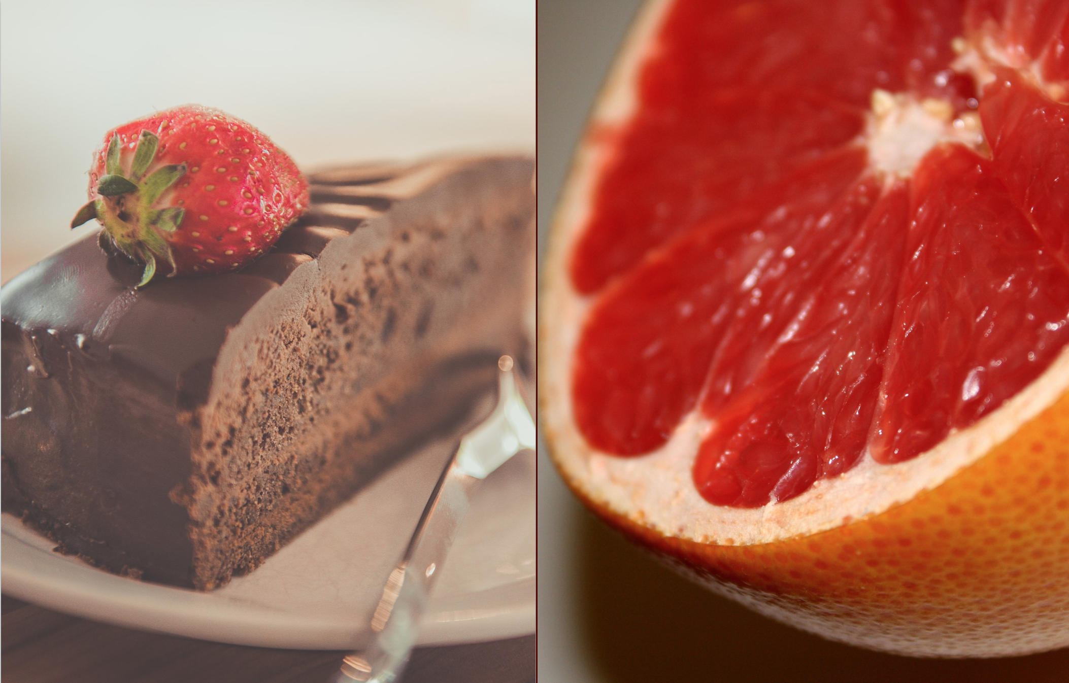 sweet cake and bitter grapefruit