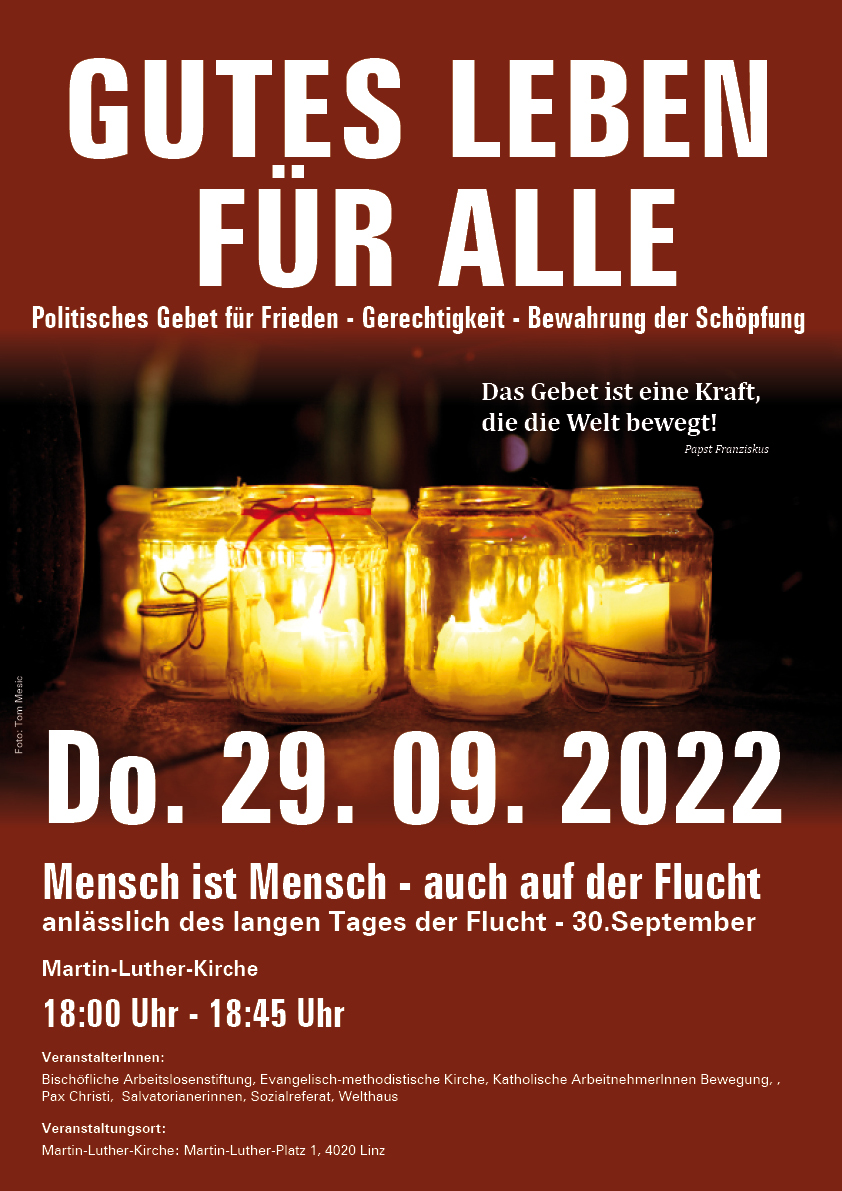 „Gutes Leben für alle“ Gebet September 2022